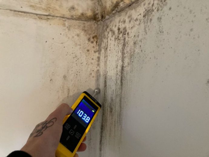 Traiter un mur humide présentant des taches de moisissure