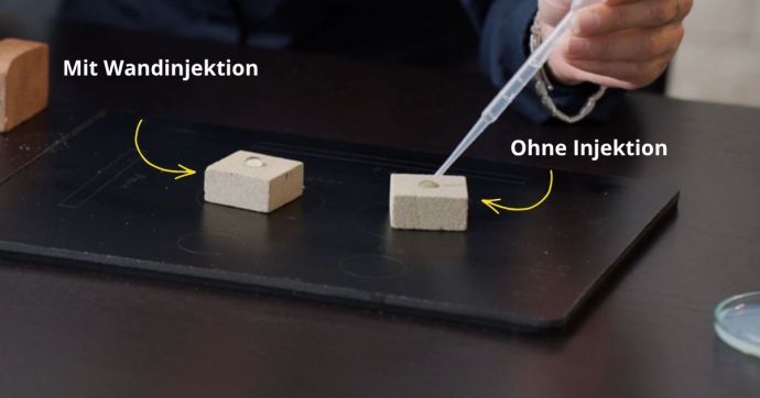 Mit und ohne Wandinjektion