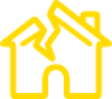 Ikone beschÃ¤digtes Haus (gelb)