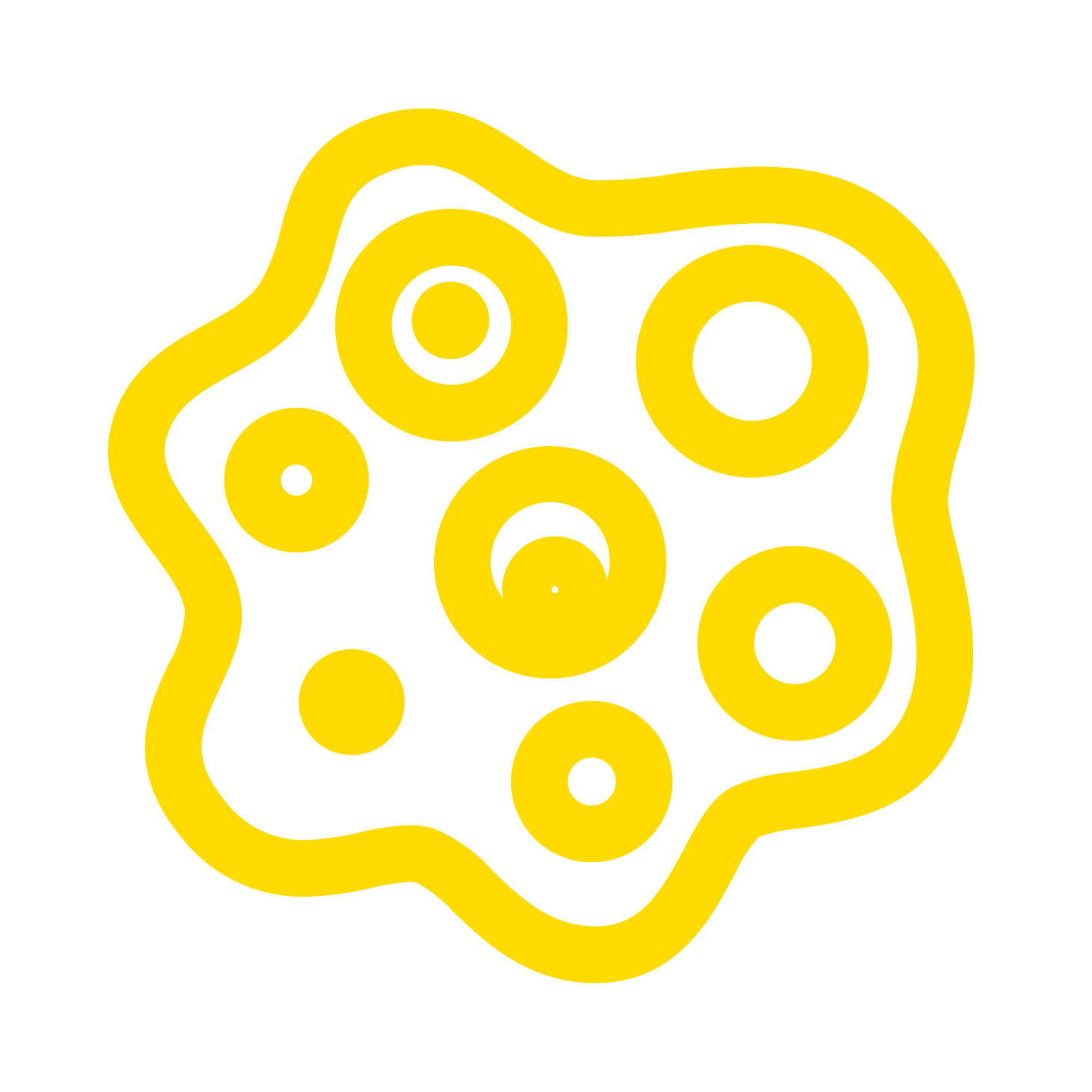 Ikone eines Feuchtigkeitsflecks (gelb)