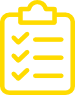Icon einer Checkliste (gelb)