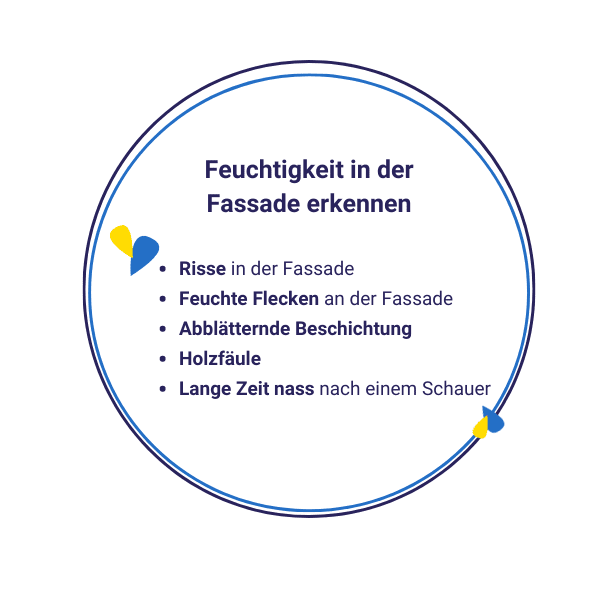 Eine feuchte Fassade erkennen